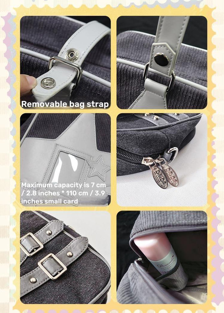 Subculture Ita Bag Large Capacity Square Star Crossbody Bag 40126:678630