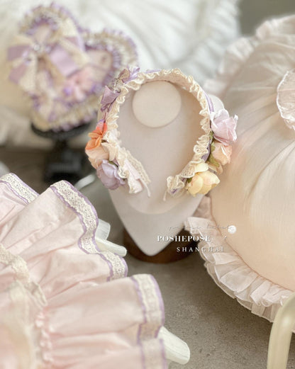 Lolita Dress Set Sweet Violet Pink Puffy Dress Corset Dress 36388:554868