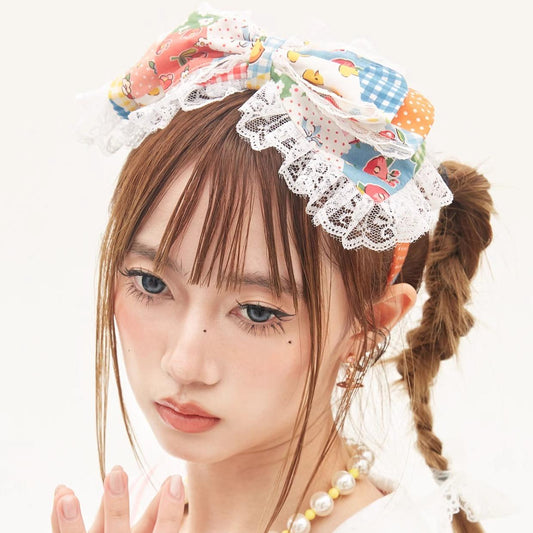 Lolita Hair Clasp Retro Floral Headband Sweet Headpiece 36152:542986