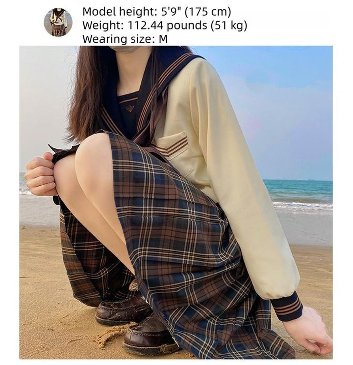 Autumn JK Uniform Sailor Top, Embroidered 43789:786080