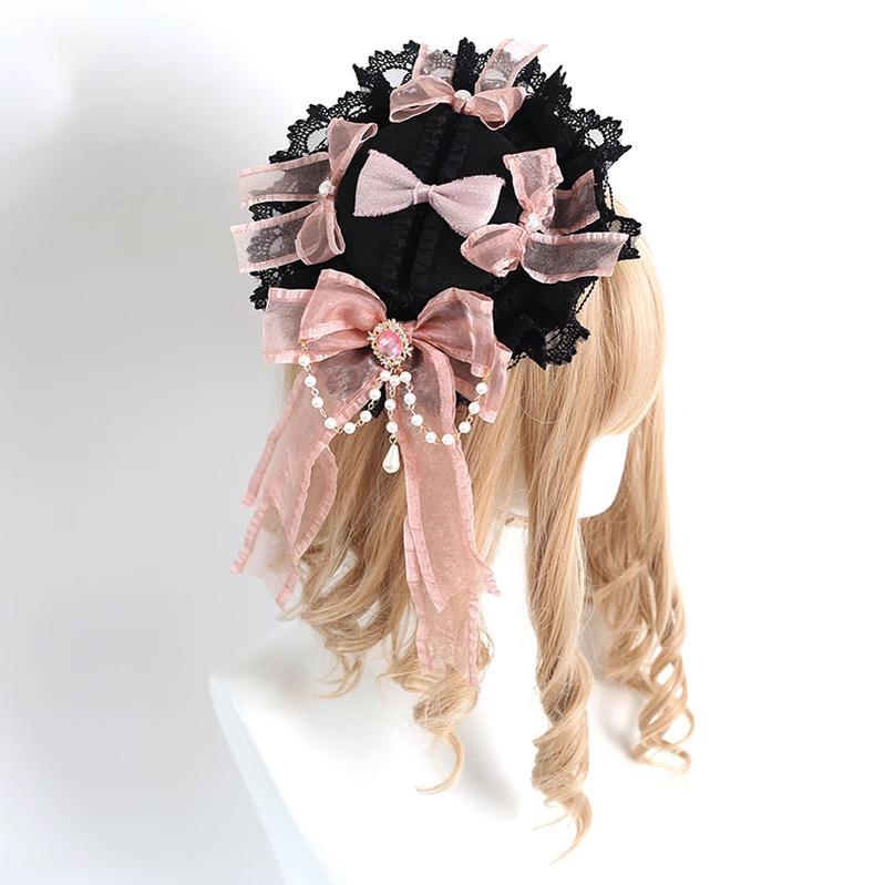 Jirai Kei Black Pink Headband Hat Hair Accessories 22532:322736 22532:322736