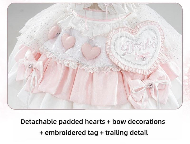 Chika Idol Outfit, Pink Heart-Decorated Top & Skirt 44770:827447