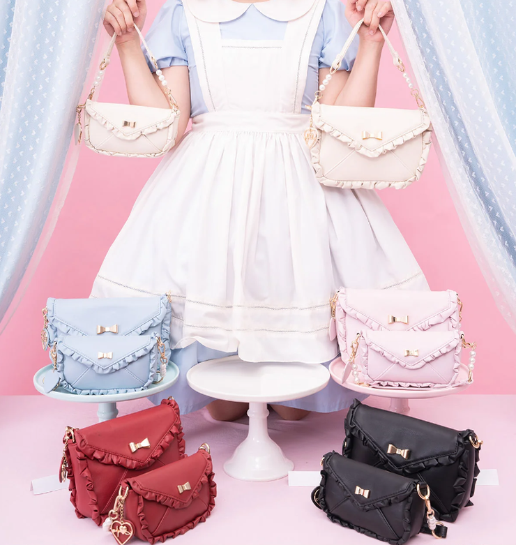 Jirai Kei Lolita Bag Sweet Girly Bow Multicolored Solid Bag 22032:367698 22032:367698