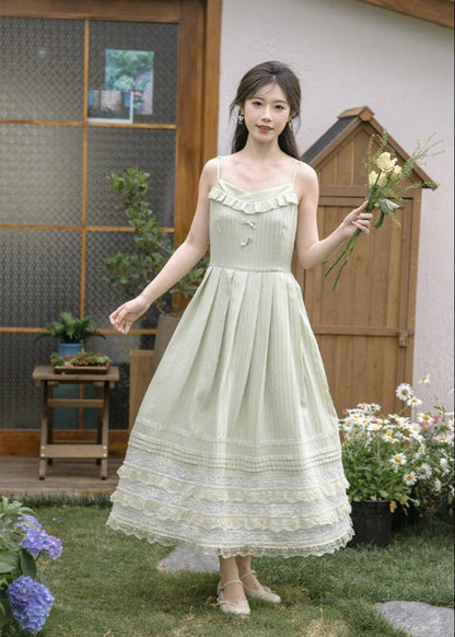 Mori Kei Strap Dress V-neck Dress With Multiple colors 36210:524138