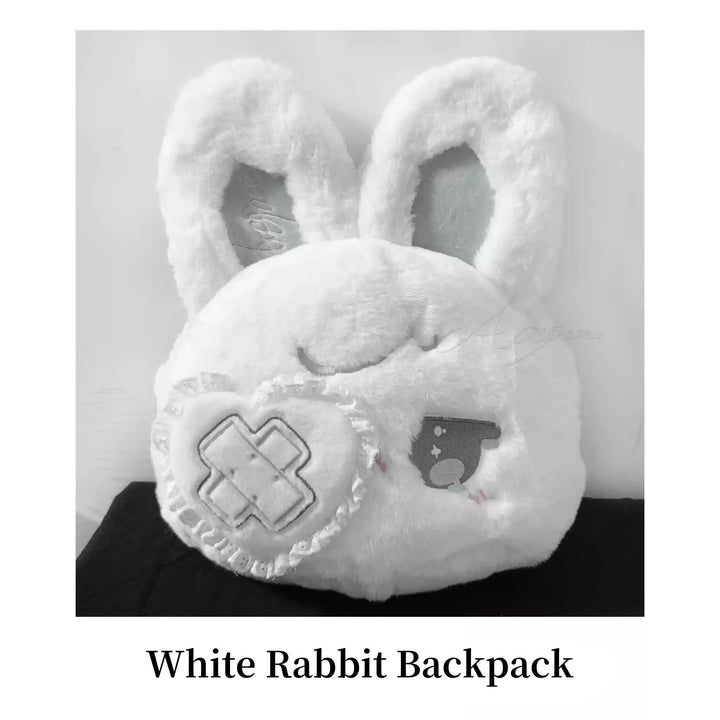 Kawaii Bag Black White Plush Crossbody Bag Rabbit Backpack 41448:698320