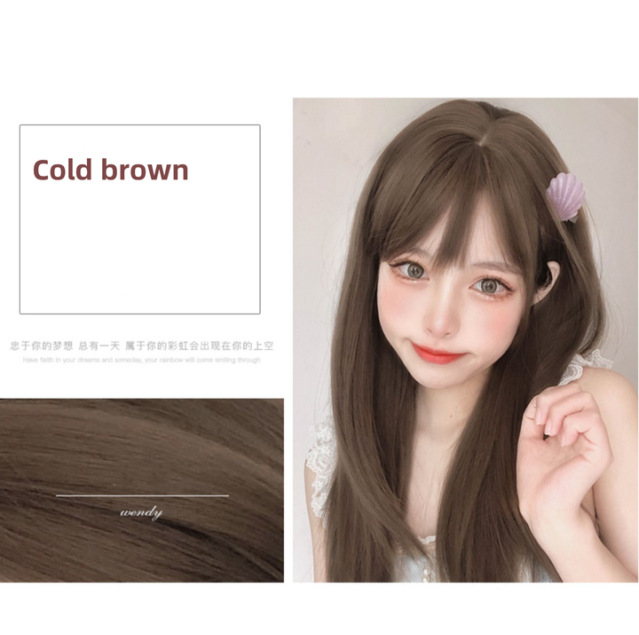 Lolita Wig Side-swept Fringe Wig Long Straight Wig 35938:507934 35938:507934