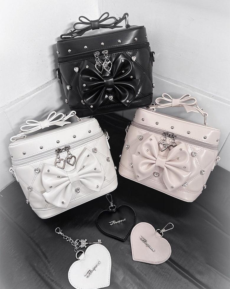 Rhinestone Boxy Handbag, Detachable Crossbody Strap 44768:850672