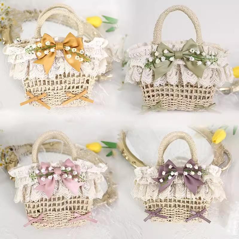 Mori Kei Bag Cottagecore Woven Bag Lolita Lace Bag 36442:523014 36442:523014