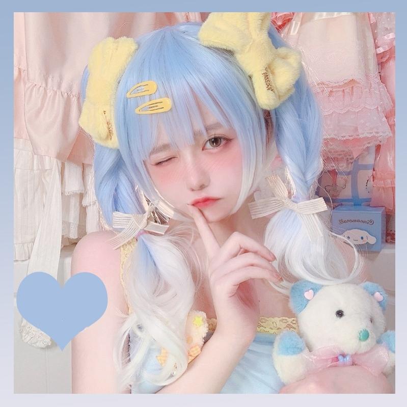 Lolita Wig Tenshi Kaiwai Blue Wig Double Ponytails 35054:483154 35054:483154