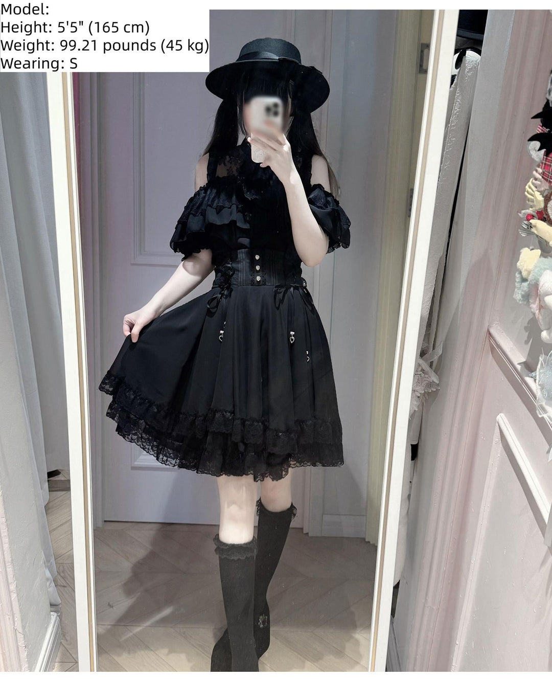 Summer Jirai Kei Outfit, Chest Lace Flounce Hem 45699:858976