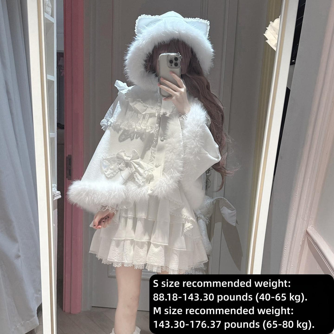 Ryousangata White Blouse, High-Waist Skirt, Winter Cape (2XL 3XL 4XL L M S XL) 44753:821944