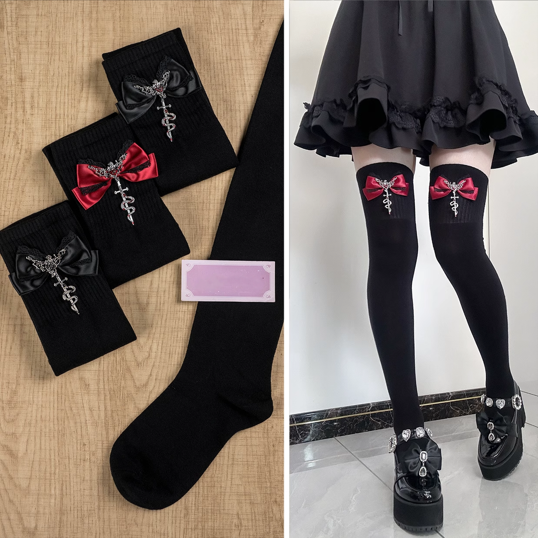 Gothic Over-the-Knee Socks Slimming Cashmere High Tube Socks 41890:723046