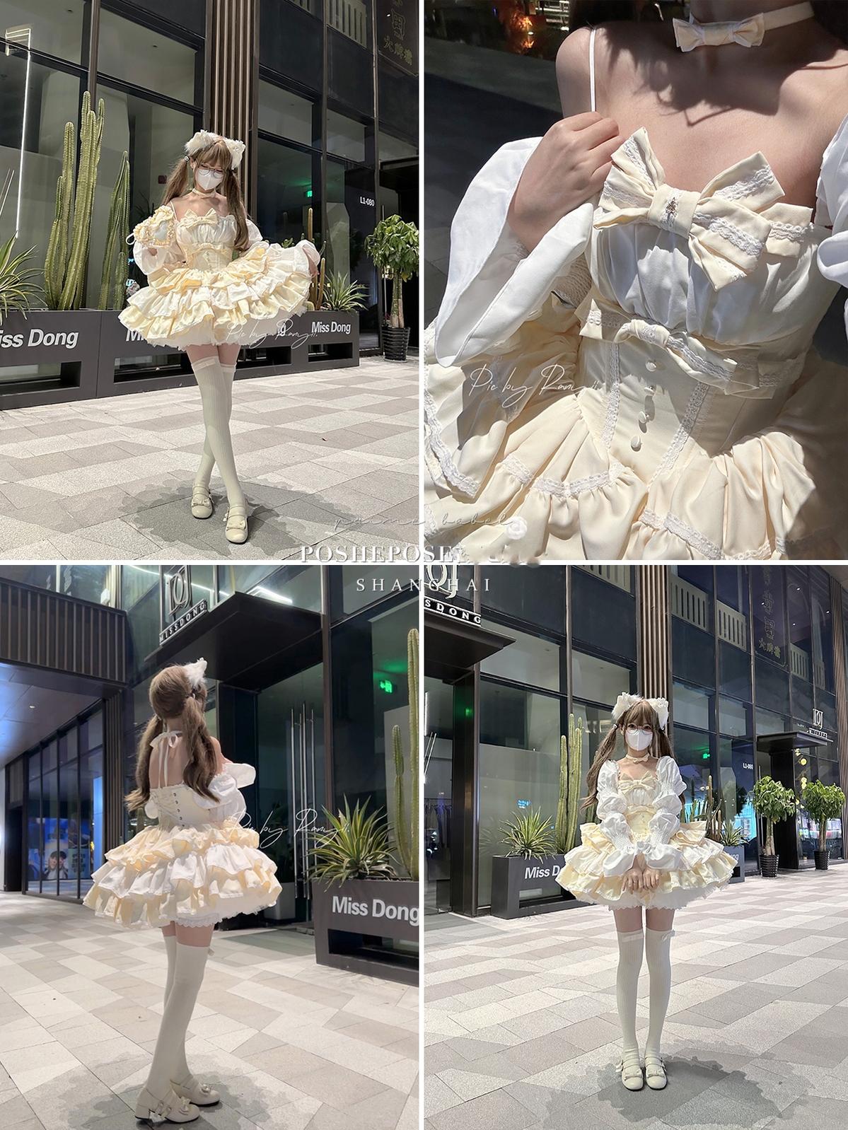 Lolita Dress Fishbone Dress Corset Dress Multicolor 36380:540684