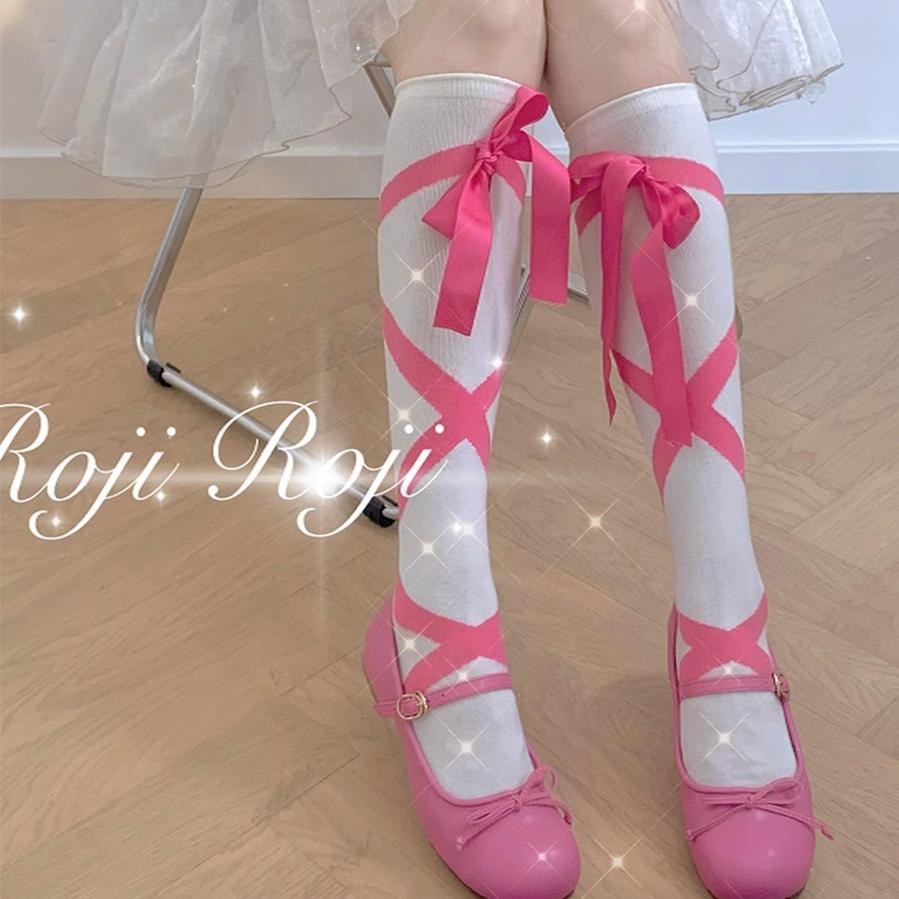 Lolita Japanese Strap Knee Slim Socks Winter Cotton Socks 22790:363256 22790:363256