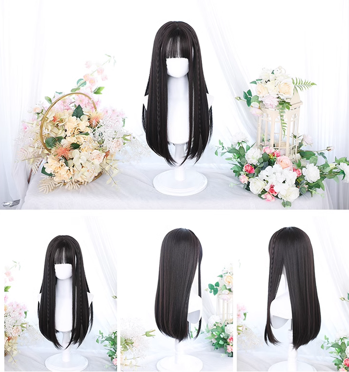 Lolita Wig Long Curly Hair And Straight Bang Multicolors 35930:507522 35930:507522