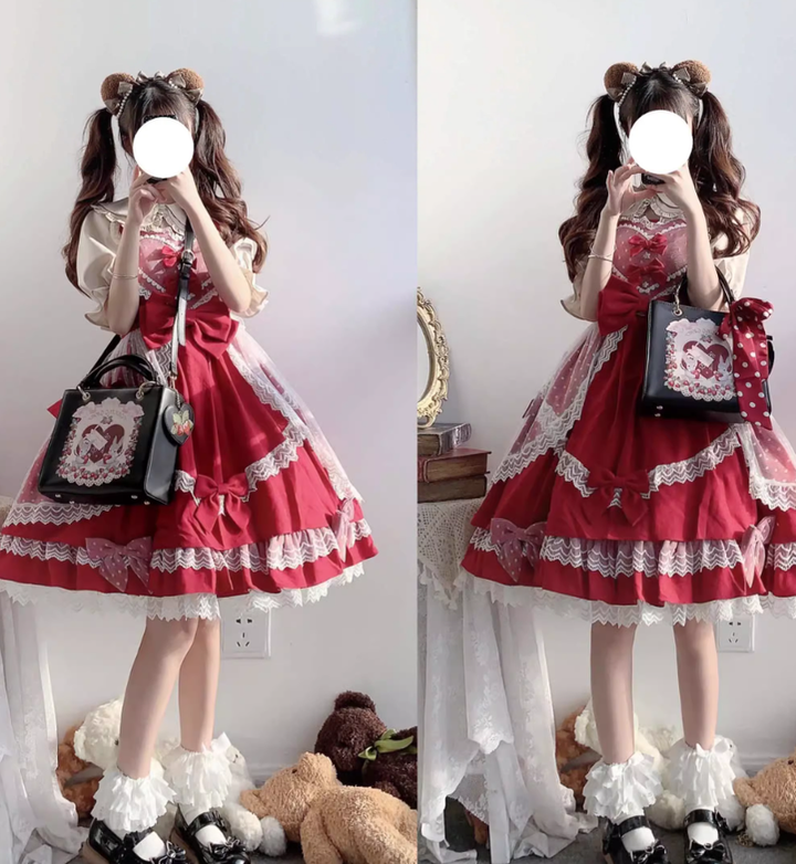 Retro Lolita Bag Square Wedding Handbag Crossbody Bag 41812:721736