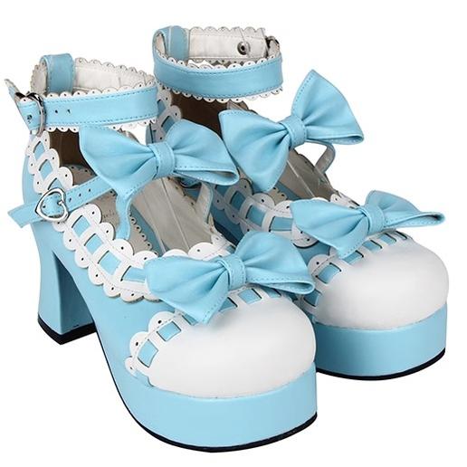 Lolita High Heels Shoes Lace Bow Shoes 4Colors (33 34 35 36 37 38 39 40 41 42 43 44 45 46 47) 31654:370624 (33 34 35 36 37 38 39 40 41 42 43 44 45 46 47) 31654:370624