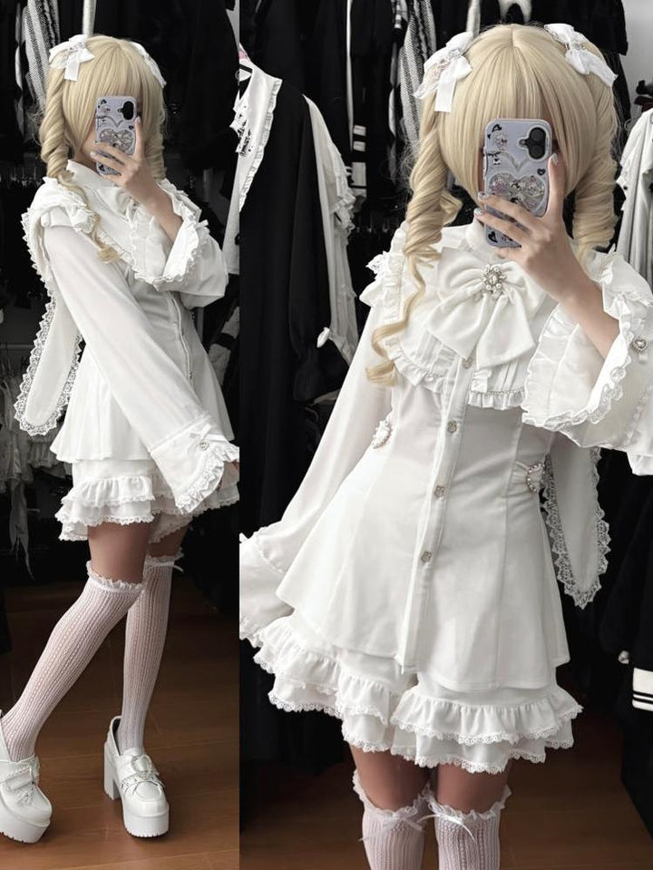 Jirai Kei Dress Set Bunny Ear Dress And Shorts Non-velvet Version (L M S XL) 40898:692394