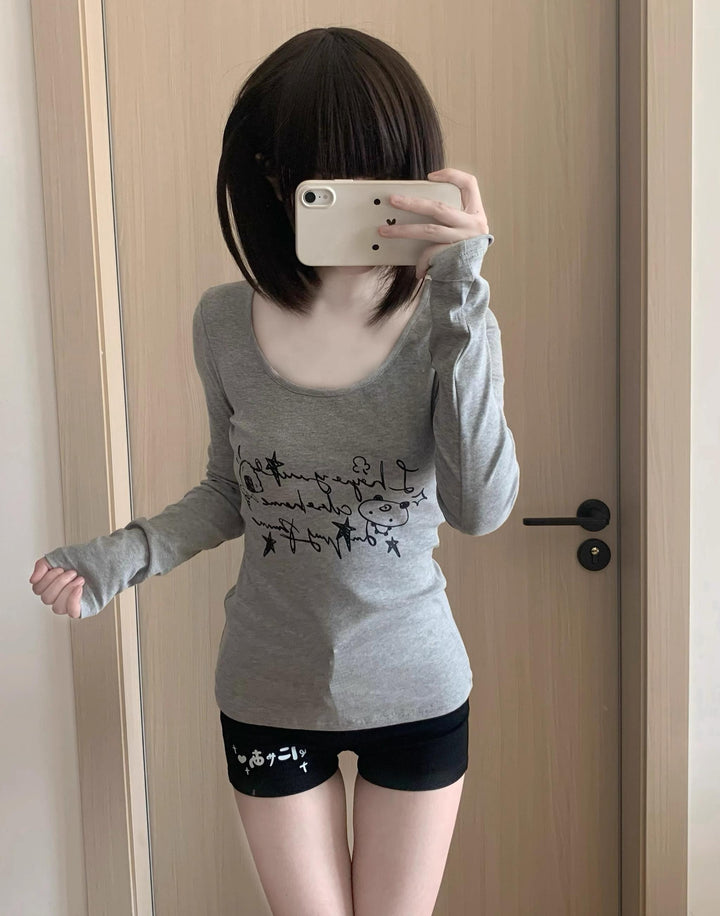 Black Gyaru Style Shorts with White Japanese Lettering 42902:760625