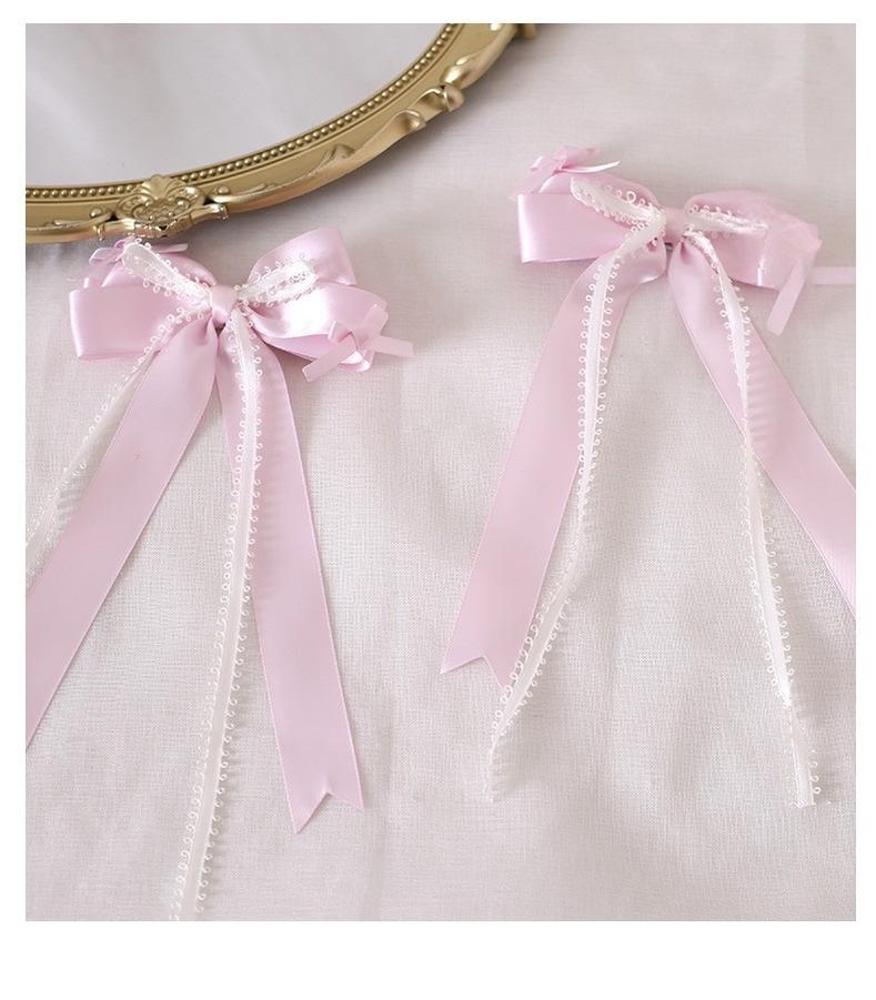 Lolita Headdress Pink Satin Hat Ballet Hair Clip Lace KC 37018:551538