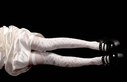Lolita Socks Over-the-Knee Cross-tied Bandage Stockings 36618:554052