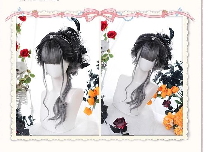 Lolita Wig Long Grey Wig Gentle Curly Wig 35614:496172 35614:496172