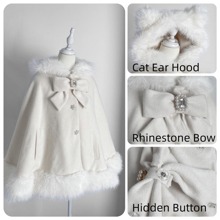 Sleeved Jirai Kei Cape, Cat Ear Hood 44153:802181
