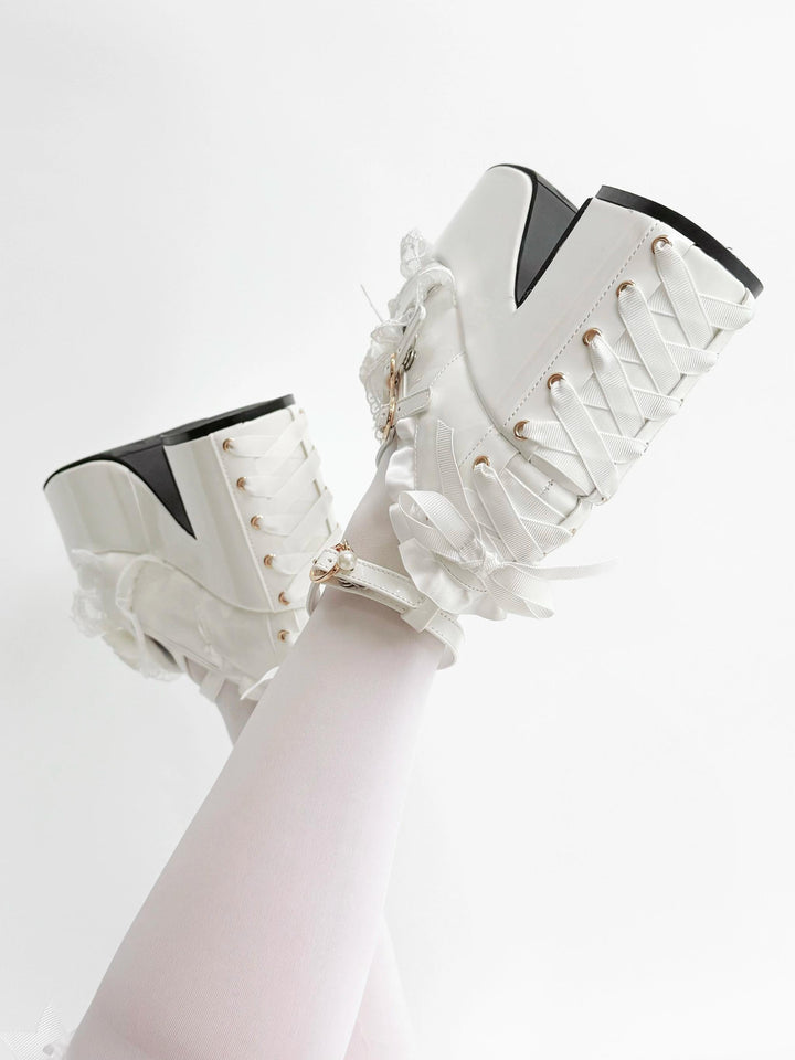 Jirai Kei High Platform Shoes, High + Mid Heel Options 43617:781174