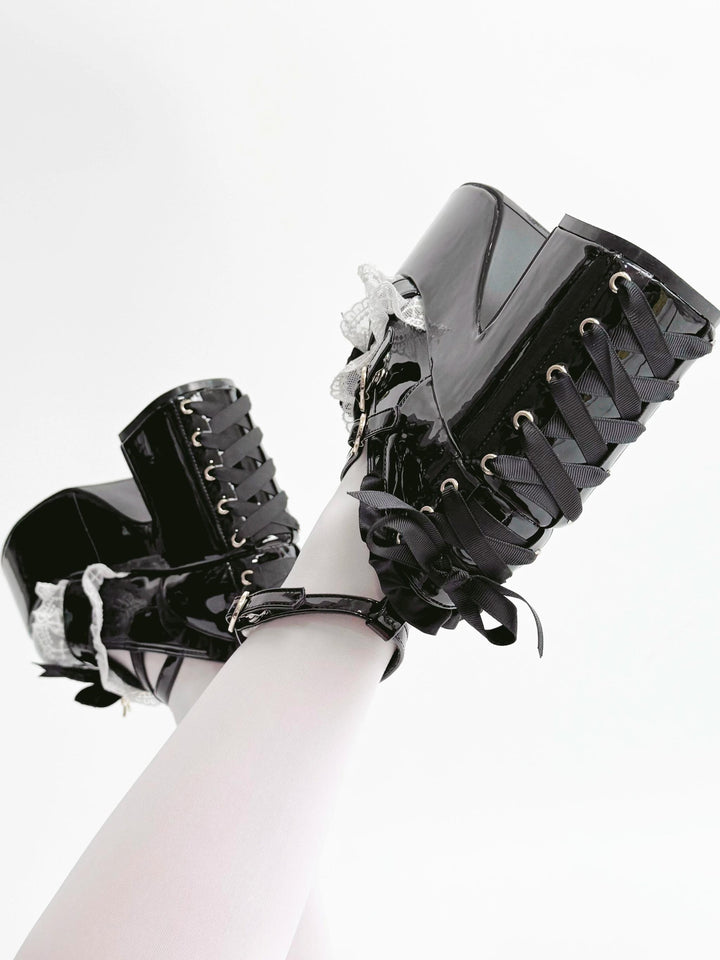 Jirai Kei High Platform Shoes, High + Mid Heel Options 43617:781172