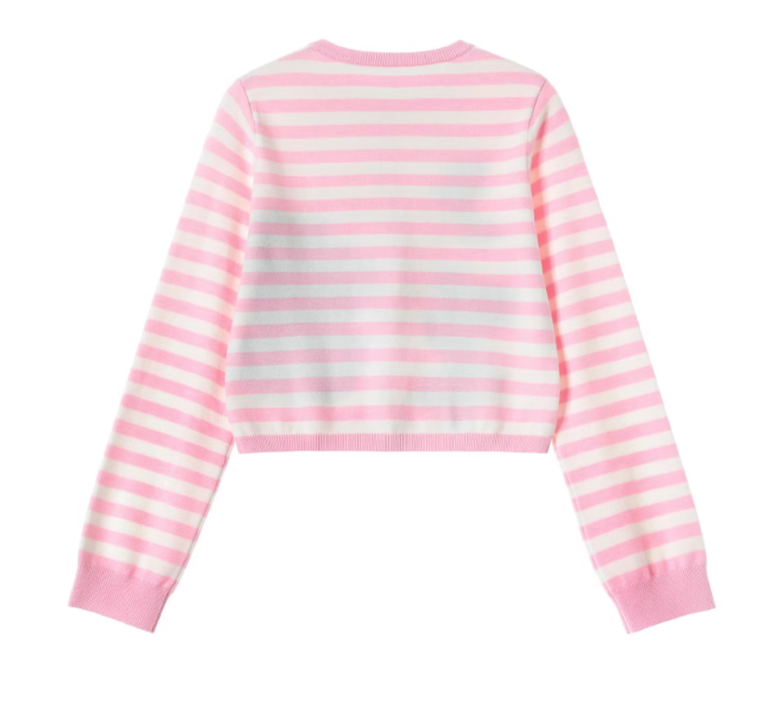 Fairy Kei Pink Cardigan Bear Striped Cardigan 31692:371360 31692:371360