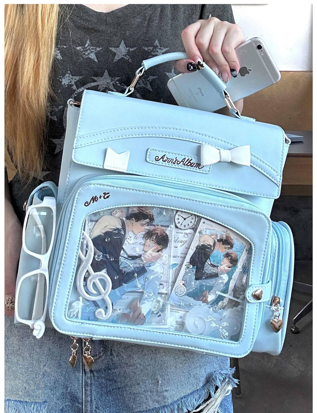 Kawaii Ita Bag with Crossbody Strap, Clear Window 45414:846813