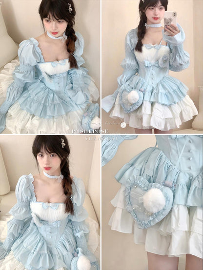 Lolita Dress Fishbone Dress Corset Dress Multicolor 36380:540726