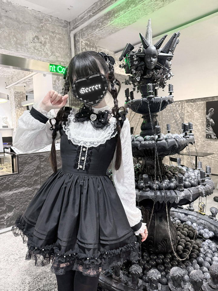 Faux 2-Piece Jirai Kei Dress, Detachable Overlay 44764:821963