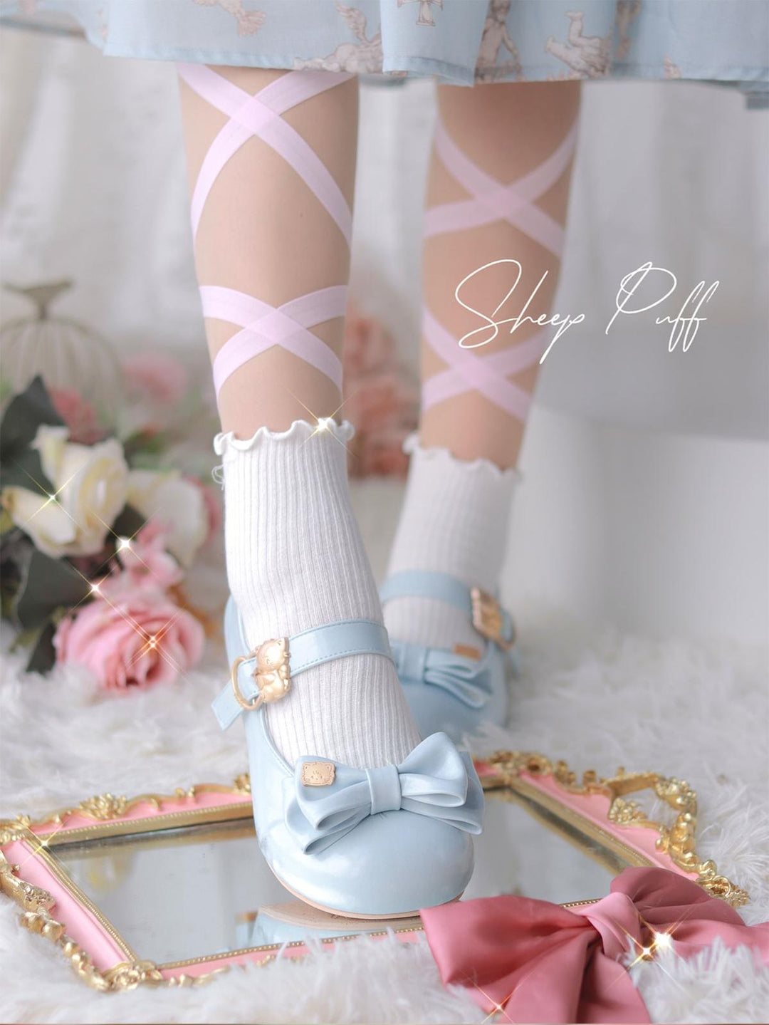 Preorder-Lolita Fashion Bow Tie Low Heel Shoes 4 Colors 22830:328236 22830:328236