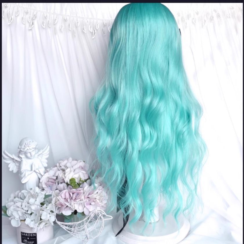 Lolita Wig Mint Green Cosplay Wig Long Curl Wig 38888:607974