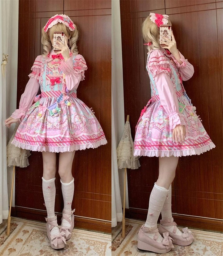 Sweet Lolita Dress Lolita Salopette JSK Set Multicolors 36482:552182 36482:552182