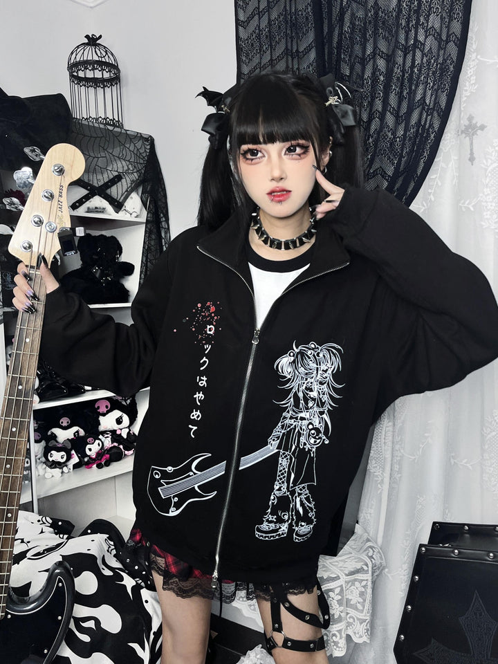 Yami Kawaii Hoodie Cotton Subculture Zip-up Jacket 35338:489188 35338:489188