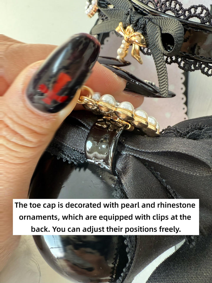 Jirai Kei Platform Shoes, Detachable Pearl-Like Chain 44929:828602