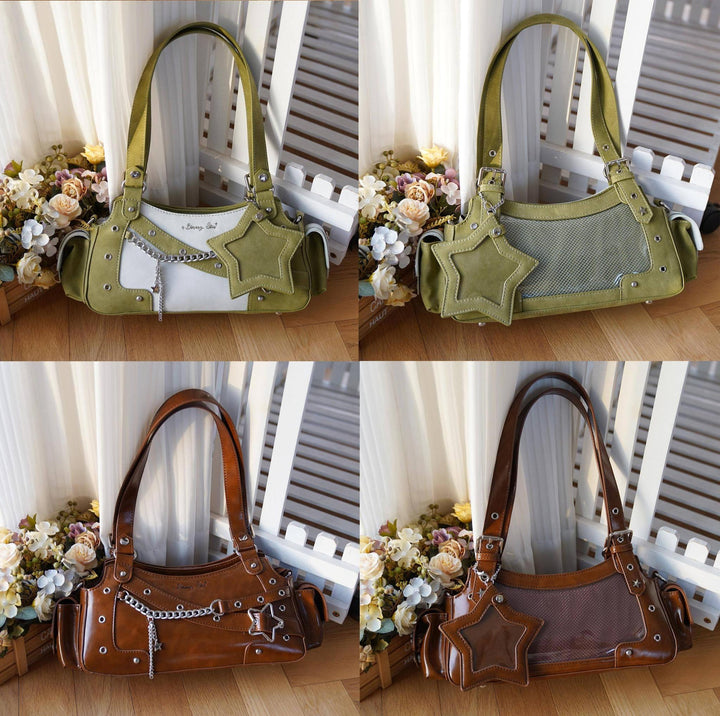 Punk Studded Ita Bag, Clear Window & Star Pouch 45416:847487