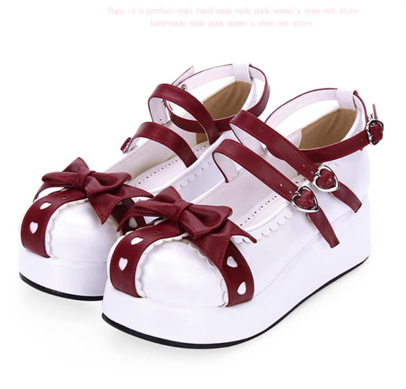 Lolita Platform Shoes Round Toe Thick Bottom Princess Shoes 37448:561712
