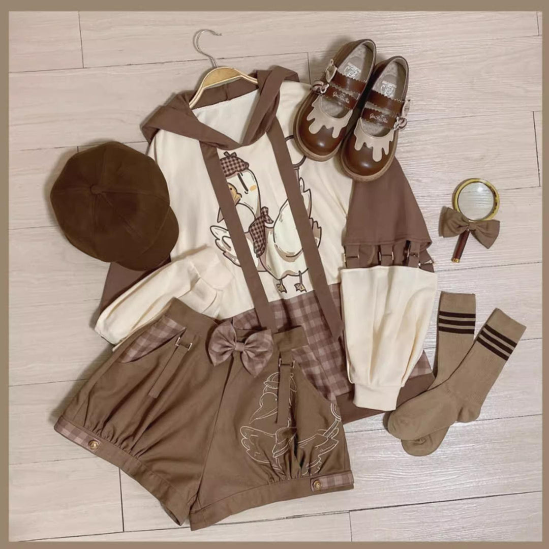 Kawaii Ouji Fashion Coffee Blouse Vest Shorts 22770:354068 22770:354068