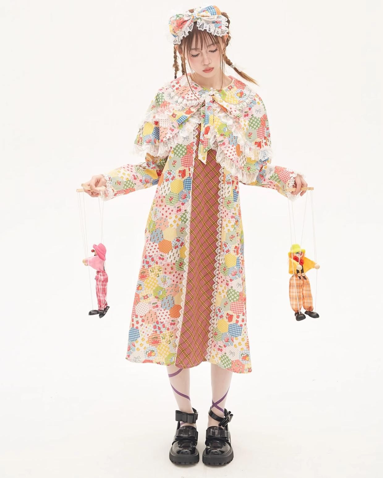 Lolita Dress Kawaii Kidcore Dress Retro Cartoon Dress 36154:543148