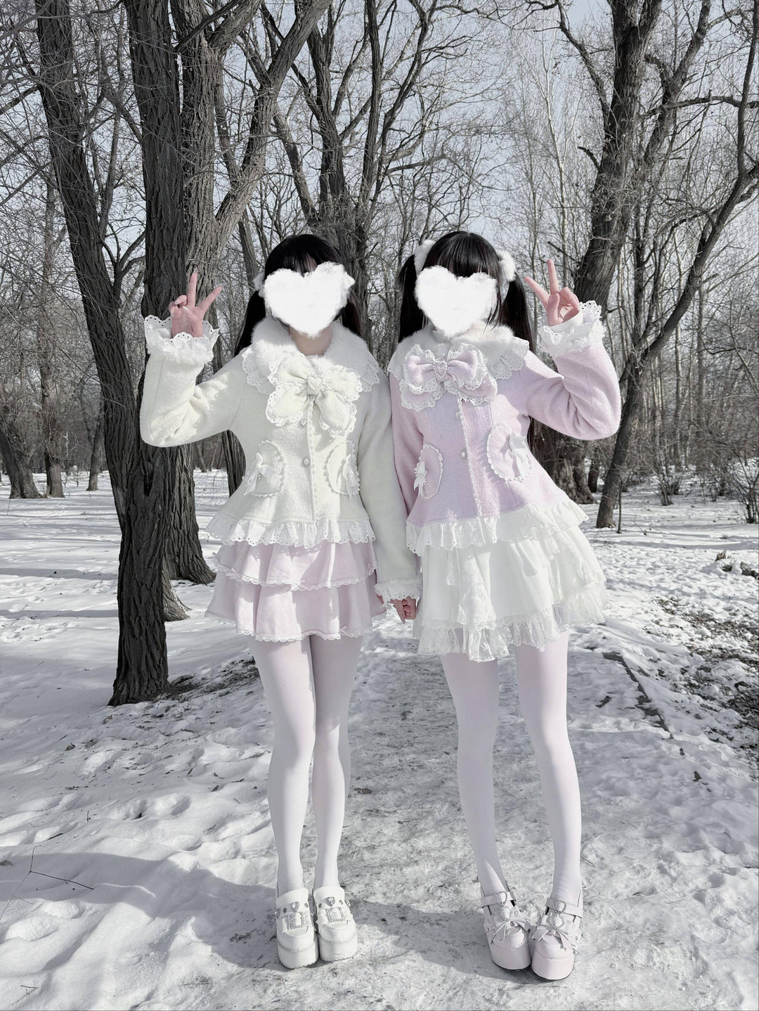 Wool-blend Ryousangata Short Coat, Heart-shaped Pockets 44681:819329