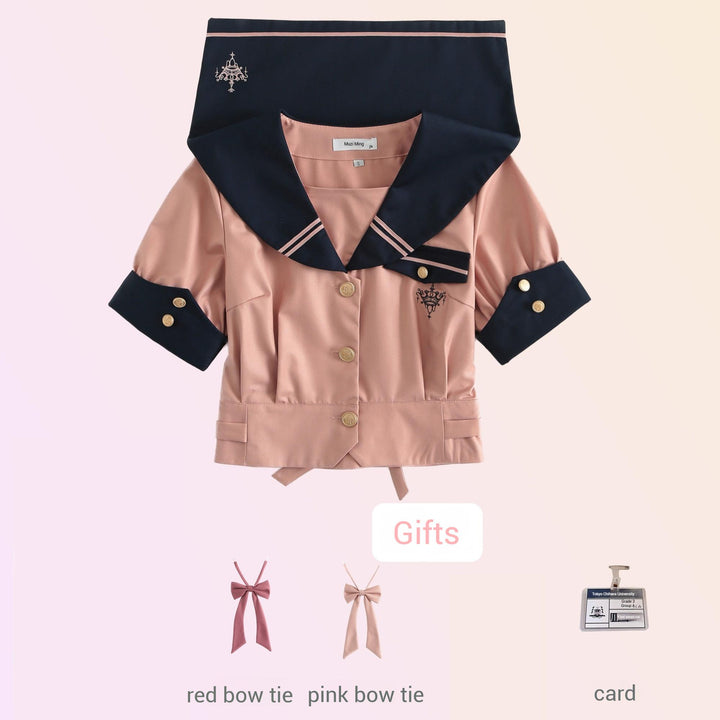 JK Uniforms with Short/Long Sleeved Shirt + Short/Mid-Length Skirt (2XL 3XL L M S XL) 43026:763207