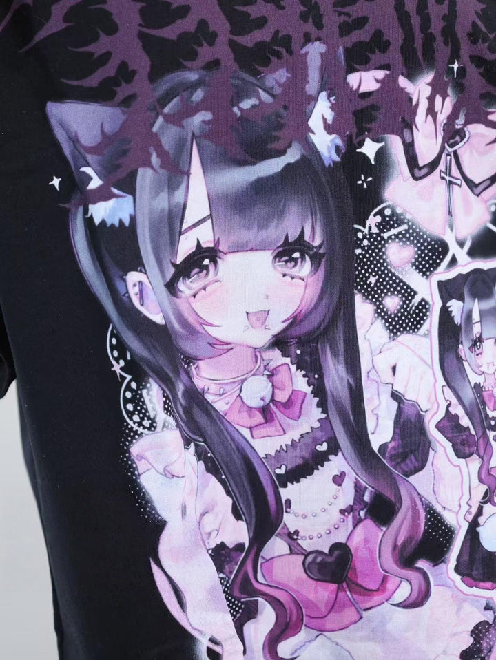 Cotton Subculture Drop Shoulder T-Shirt, Maid Graphic 43064:782944