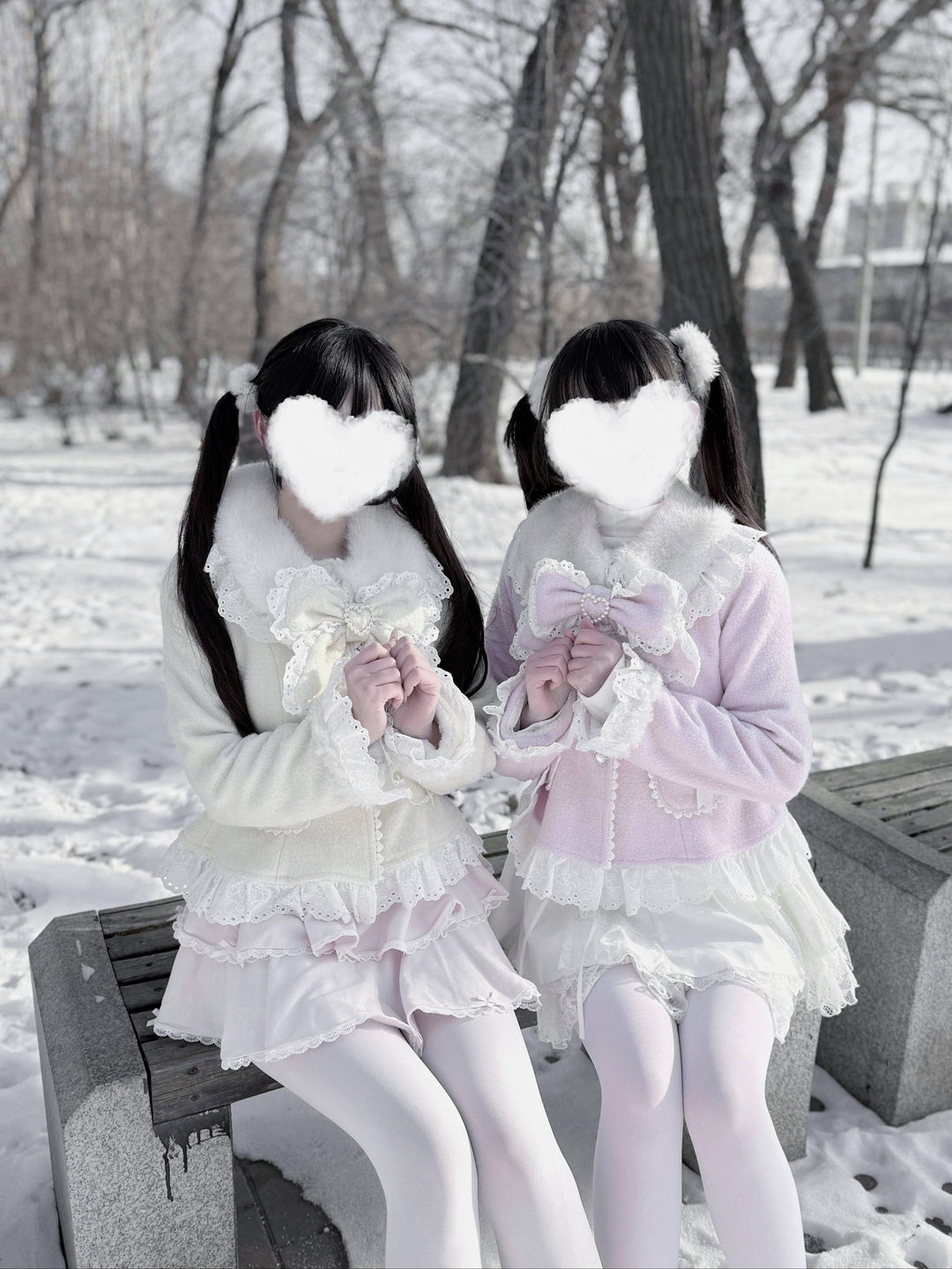 Wool-blend Ryousangata Short Coat, Heart-shaped Pockets 44681:819330