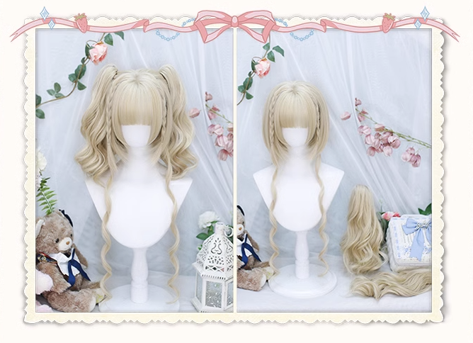 Kawaii Lolita JK Natural Double Ponytail Brown Short Wig 22808:330640