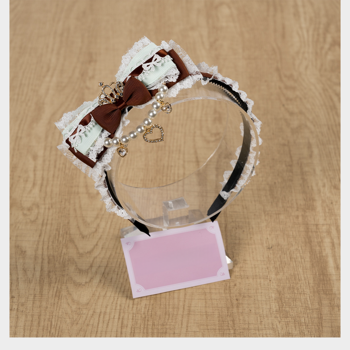 Jirai Kei Headband, Mini Crown & Rhinestone Pendant 44955:838754
