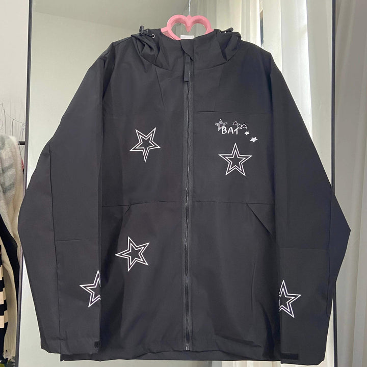 Harajuku Fashion Black Couples Jacket Coat (2XL L XL) 29246:340480 (2XL L XL) 29246:340480