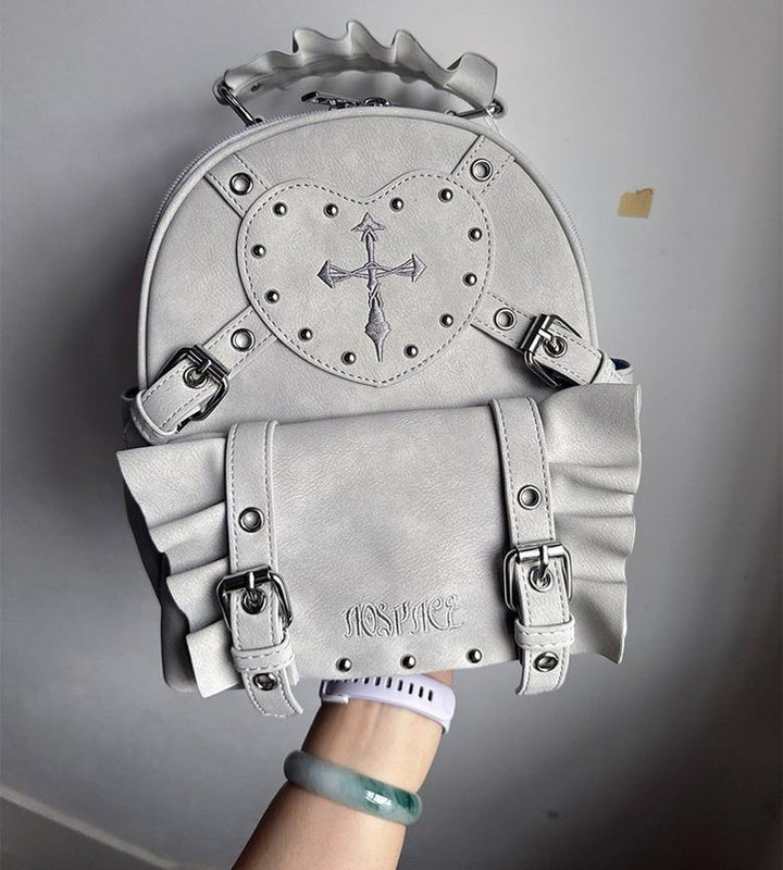 Subculture Punk Backpack, Studs & Cross Embroidery 44925:829265